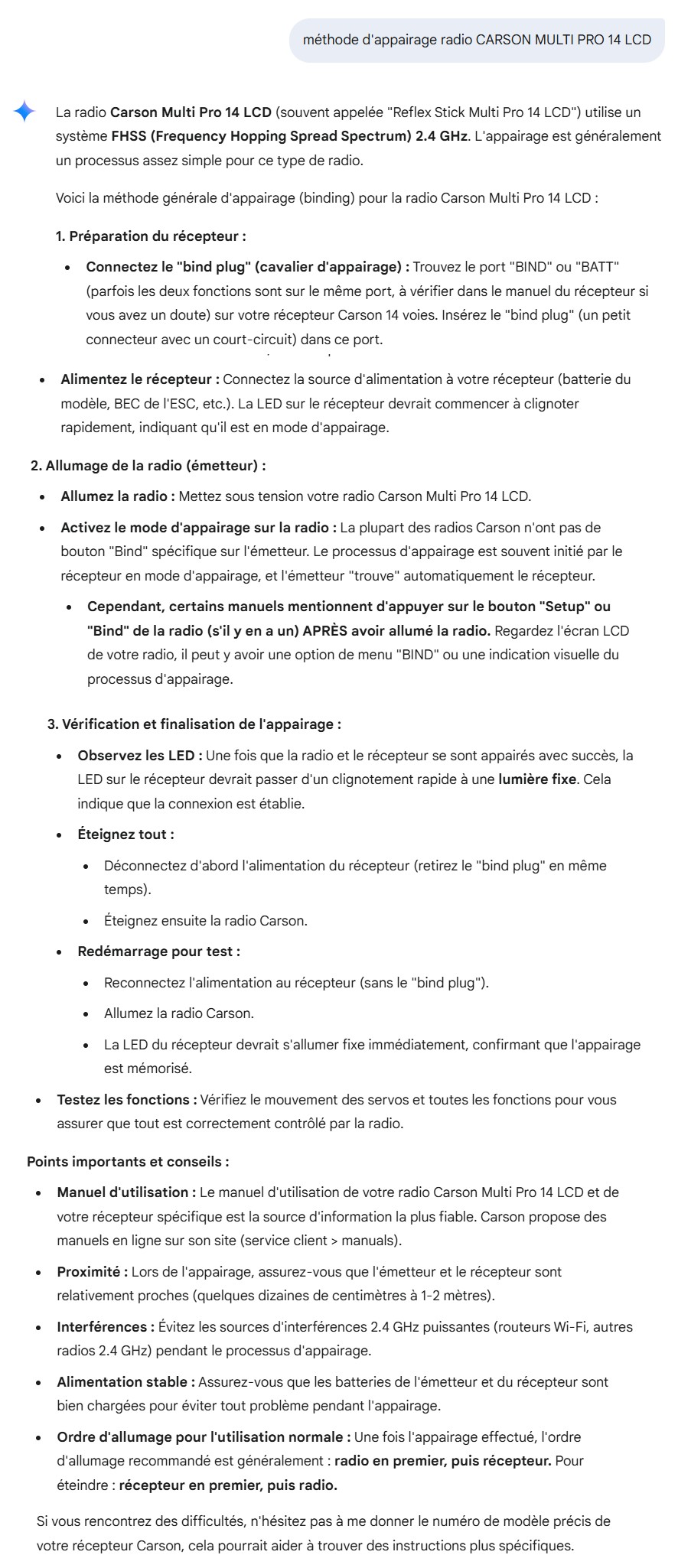 Méthode d'appairage